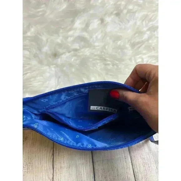 Carpisa Travel Bag Faux Crocodile Leather Royal Blue - Picture 8 of 10